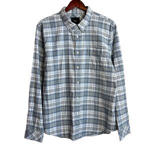 Rails Men's Blue White Plaid Reid Long-Sleeve Button-Up Shirt Size L Large NEW
